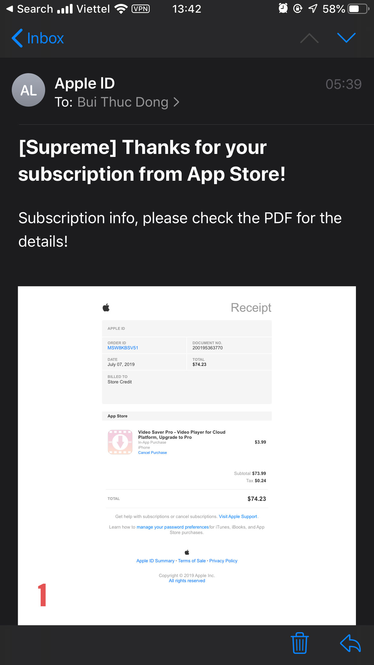 Phishing Email 1